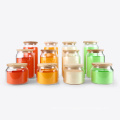 400ml 900ml 1200ml food storage wood lid high borosilicate glass jar